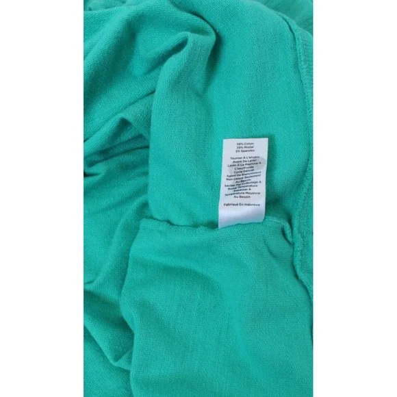 T By Talbots Long Sleeve Shirt Top Women's Teal Stretch Casual Beach UPF 50 Med - Picture 7 of 10